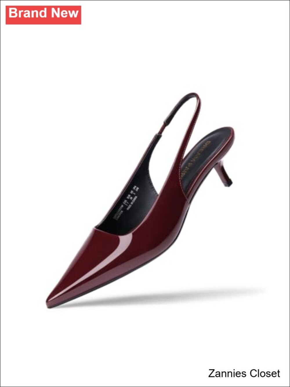 ✨ DREAM PAIRS Women's Pointed Toe Slingback Kitten Heels Faux Leather Pumps